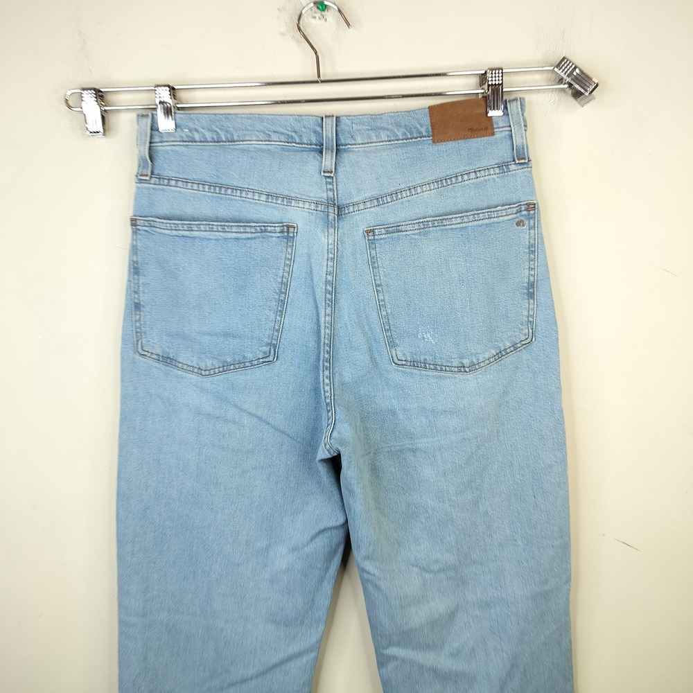 Madewell The Perfect Vintage Straight Jeans 30T Tall Distressed Knee Light Wash - Picture 6 of 12